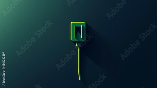 Abstract illustration of a green shape on a dark background concept