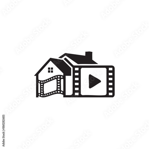 Home and entertainment video production icon on transparent background