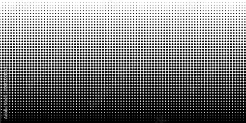 Dotted halftone gradient texture. Vanishing polka dot background. Repeating dots gradation pattern background. Black fading comic pop art overlay backdrop. Raster effect wallpaper. Vector halftone