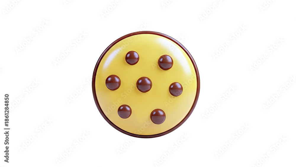 Fototapeta premium 3D Render of a Chocolate Chip Cookie