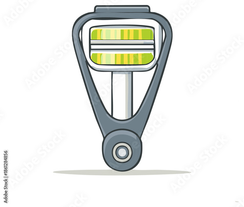 Flat design bicycle pedal with green and yellow stripes vector illustration