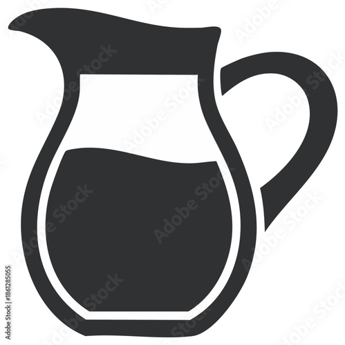 Abstract vector illustration of a beverage pitcher filled with liquid in a modern minimalist style