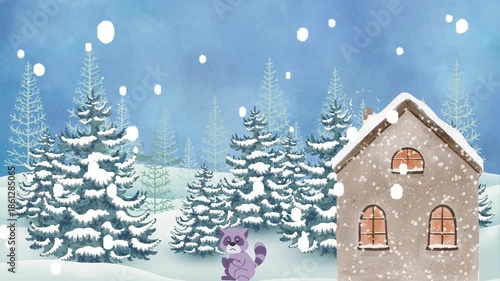 winter snow snowman animals christmas