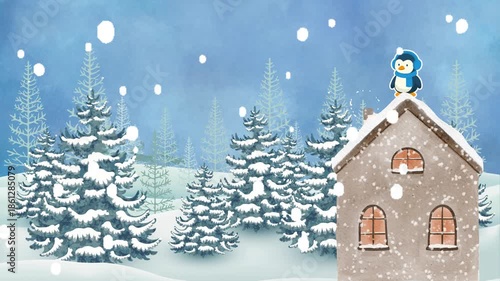 winter snow snowman animals christmas