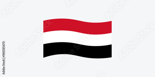 Waving flag of Yemen. Official national flag of Yemen vector design and illustration.