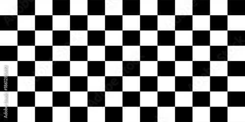 Black and white chess pattern. Checkerboard seamless vector illustration. Abstract checkered checkerboard for game. Grid geometric square shape. Race flag. Retro mosaic floor.
