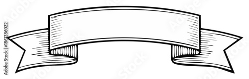 Ink Ribbon Banner Illustration: Empty Text Space for Award, Promotion, Label, or Announcement