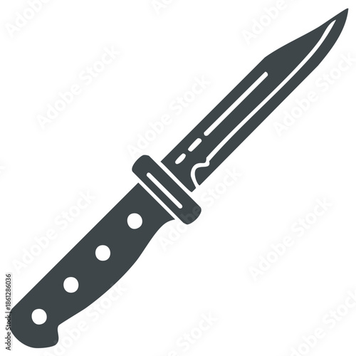 Fixed Blade Knife Minimalist Dark Silhouette Sharp Hunting Tool Cutlery