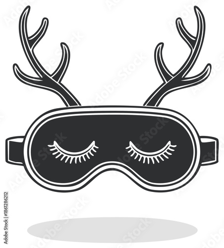 Sleep Mask with Reindeer Antlers Holiday Festive Relaxation Night Time