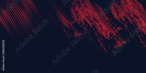 Red halftone dots blue color pattern gradient grunge texture background. Dot pop art comic sport style vector  football, basketball, baseball, tennis, rugby, bicycling background grunge