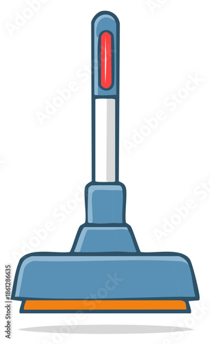 Vector illustration of a blue squeegee cleaning tool for washing windows and glass