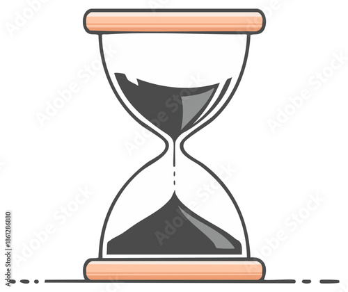 Hourglass illustration with flowing sand indicating passage of time and deadline