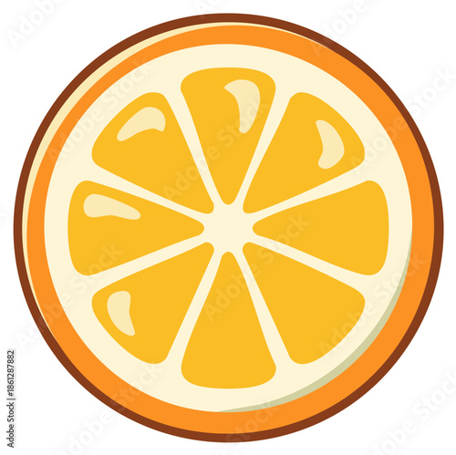 Vibrant orange fruit slice illustration showing juicy citrus segments and fresh healthy food