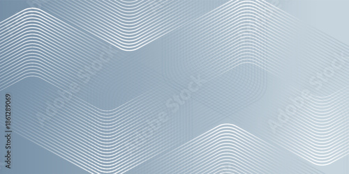 Abstract Blue Wave Pattern Background. A modern abstract background featuring layered white wave lines forming a repeating chevron pattern on a soft blue gradient backdrop.