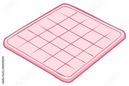 Light pink soft quilted mattress or comfortable mat pad illustration