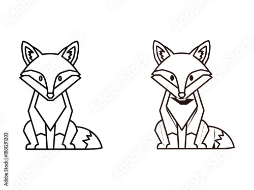 Cartoon fox illustrations with different facial expressions