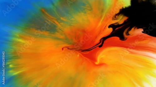 Colorful paint splash against white background abstract concept