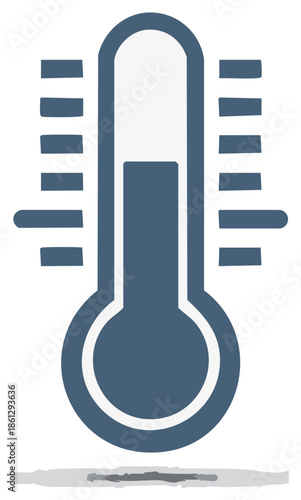 Medical Thermometer Icon Illustrating High Temperature Measurement and Health Status