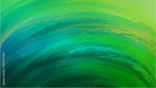 Vibrant swirling patterns of green and blue hues creating a dynamic abstract landscape viewed from above