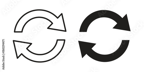 Exchange icons in black glyph and liner versions for design.