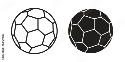 Football icons in black glyph and liner versions for design.