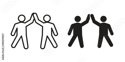 Friends icons in black glyph and liner versions for design.