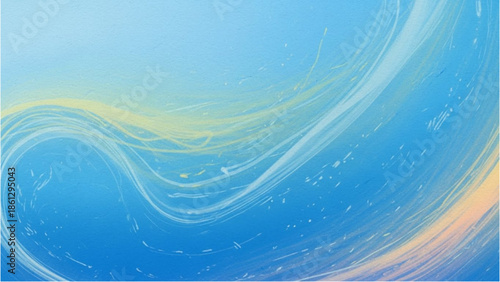 A serene ocean wave illustration viewed from above with swirling patterns and vibrant colors