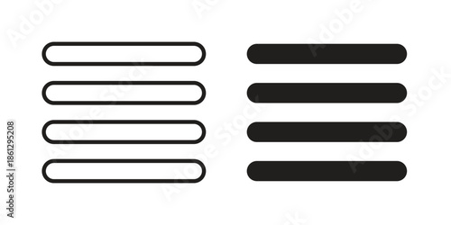Hamburger menu icons in black glyph and liner versions for design.