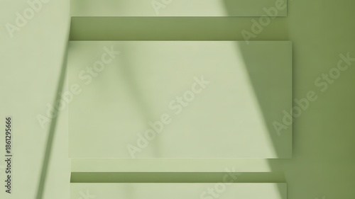 Abstract Pastel Green Geometric Shapes in Minimalist Composition for Modern Art and Wall Decoration Creating Clean and Trendy Background