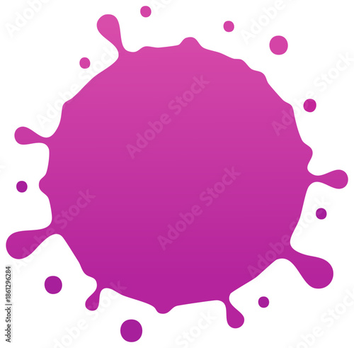 Vibrant purple magenta abstract paint splash ink blot liquid drop design element
