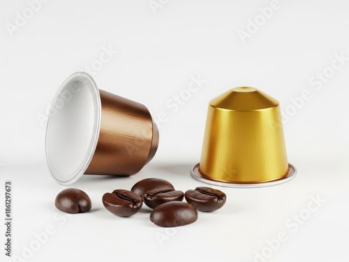 Wallpaper Mural Two coffee pods and coffee beans Torontodigital.ca