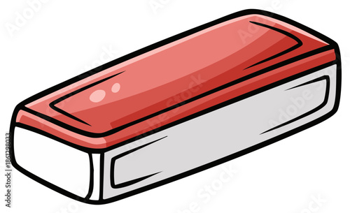 Rectangular Eraser Cartoon Style Depiction for School or Office Supplies Needs