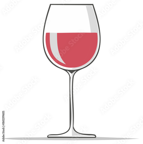Red wine glass illustration, vector graphic, isolated