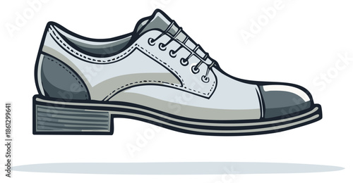 Elegant gray shoe illustration for footwear and fashion concepts, stylish design