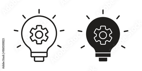 Innovation icons in black glyph and liner versions for design.