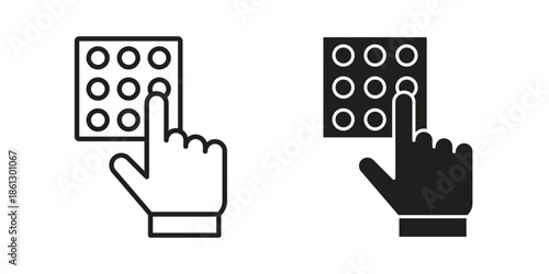 Keypad icons in black glyph and liner versions for design.