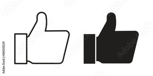 Like icons in black glyph and liner versions for design.