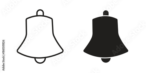 Notification icons in black glyph and liner versions for design.