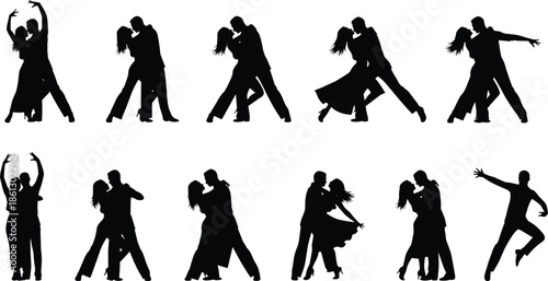 Turkey bird silhouette set, wild turkey fowl standing, gobblers, Thanksgiving holiday, farming, poultry, black vector collection