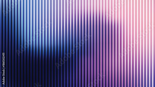 Glass ripple texture with dark gradient background and lilac light streaks. Futuristic distortion, moody abstract glow, reeded vertical blur. Vector illustration EPS