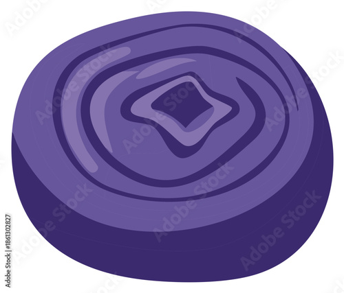 Stylized single purple blueberry illustration fresh healthy berry fruit