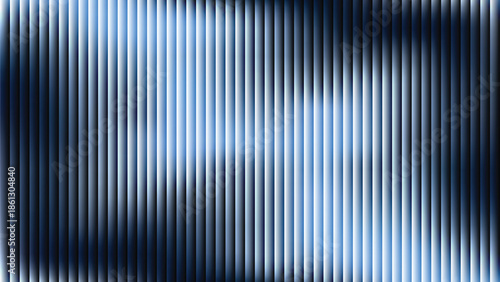 Glass ripple texture with dark gradient background and lilac light streaks. Futuristic distortion, moody abstract glow, reeded vertical blur. Vector illustration EPS