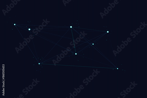 Abstract Global Data Constellation Map - High Tech Network and Connectivity Concept