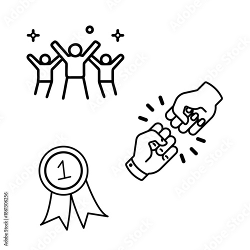 Group of happy people jumping in celebration, perfect for success, teamwork and achievement concepts.