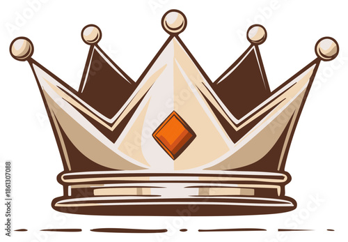 Ornate Royal Crown with Gemstone Accent Emblem of Power Royalty and Luxury