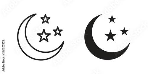 Moon stars icons Symbol, logo illustration. icon concept for web design