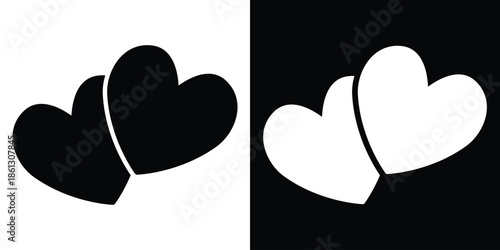 Love icon vector illustration glyph style on white and black background