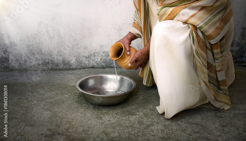 Man pour water into bowl