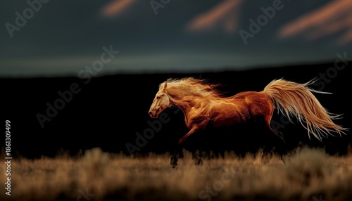 Red fire horse. Chinese lunar New Year 2026. AI generative