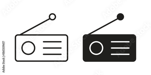 Radio icons Symbol, logo illustration. icon concept for web design